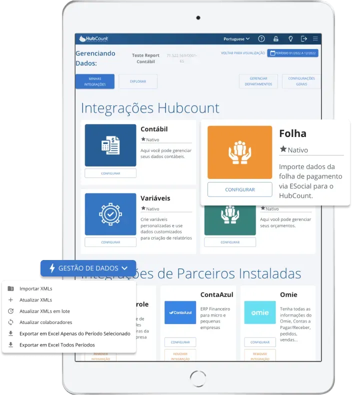 Como fazer a busca automática dos dados da folha do eSocial no HubCount BI