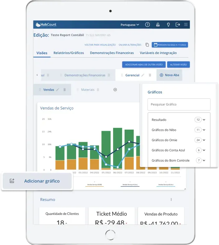 Como criar gráficos do zero no HubCount BI