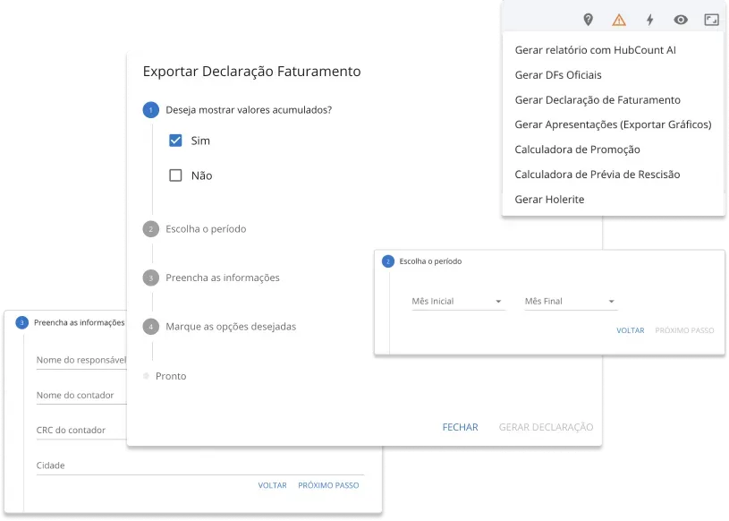Tela do HubCount: Agilidade e Facilidade