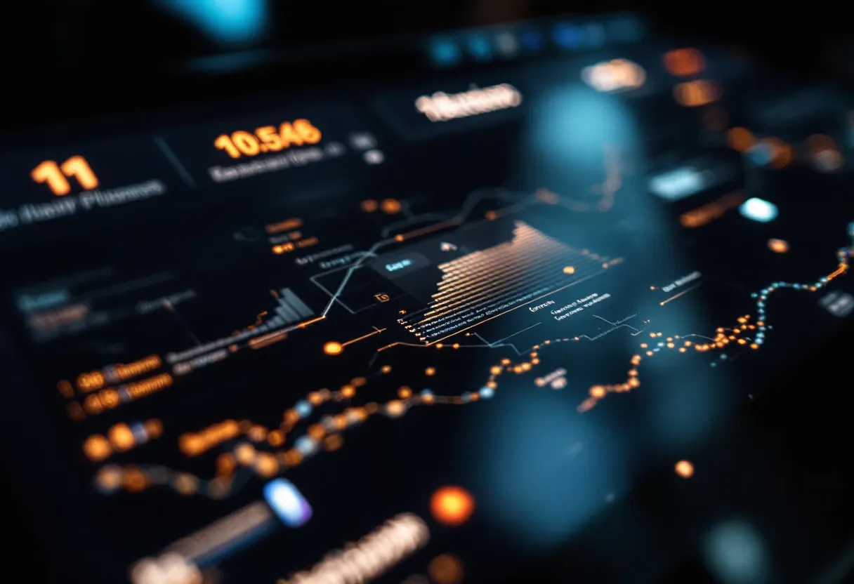 Analista de dados trabalhando com dashboards no HubCount BI