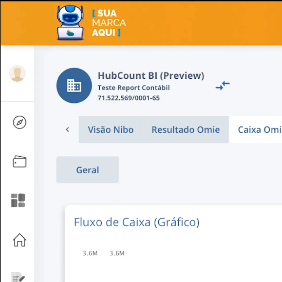 HubCount BI com a identidade do escritório e espaço para o logo