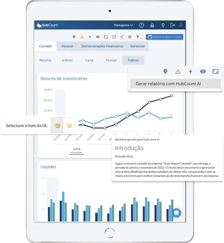 Relatórios completos e insights estratégicos em segundos com a IA