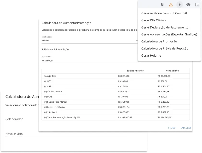 Tela do HubCount: Quais as vantagens de fazer um holerite no HubCount BI?