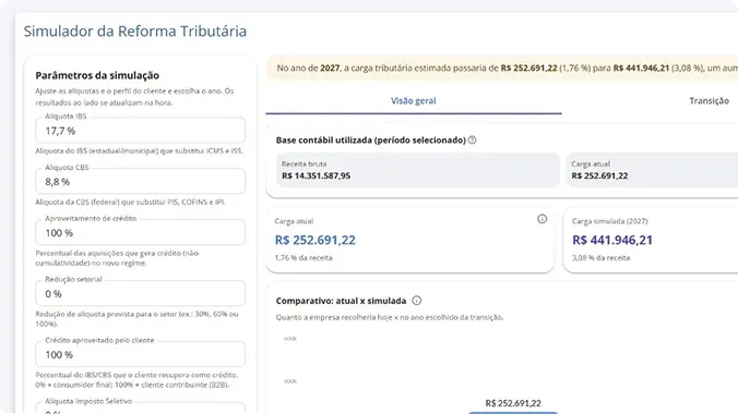 Calculadora da Reforma Tributária no HubCount BI